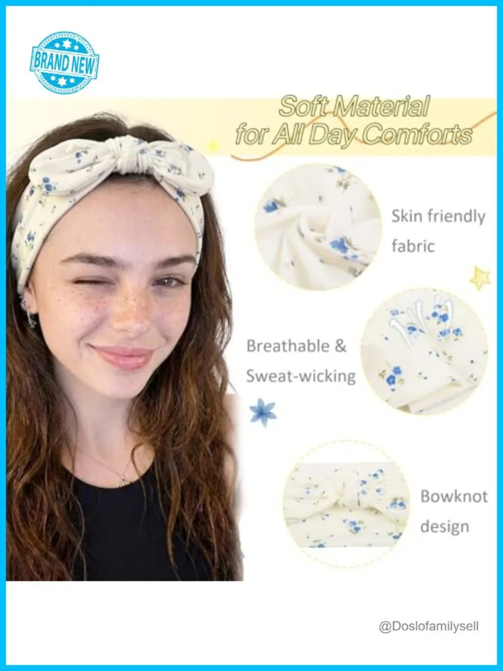 6 Pack Floral Print Wide Bow Headbands for Women Stretchy Elastic Non Slip Hair